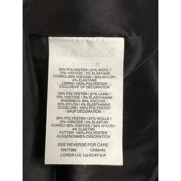 J. Crew Women’s Dress Career Wool Blend Tweed A Line Flare Mini Gray Black SZ 00 - Picture 7 of 7